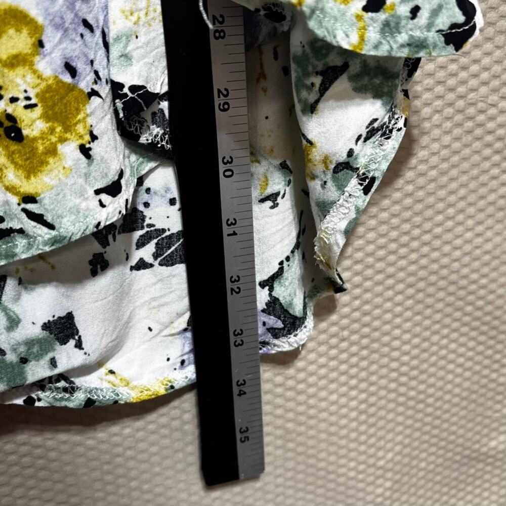 Zoye Chen White Shirt Dress Abstract Button Floral Feminine Romantic Chic Size L - Picture 8 of 9